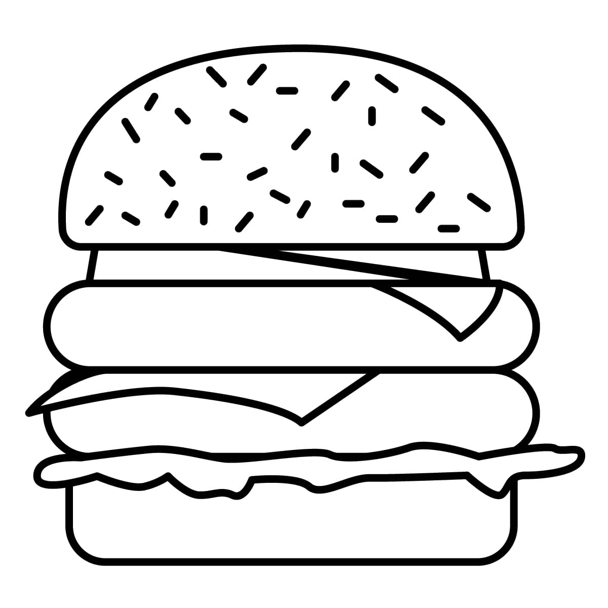 Imagen de hamburguesa para colorear