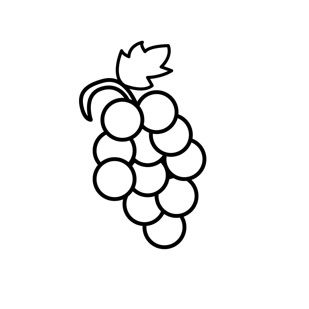 Imagen de uvas para colorear