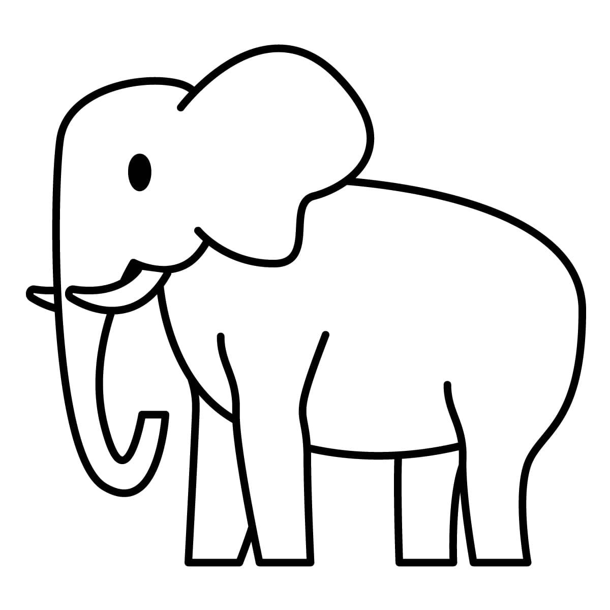 Dibujo de elefante para colorear e imprimir - Dibujos y colores