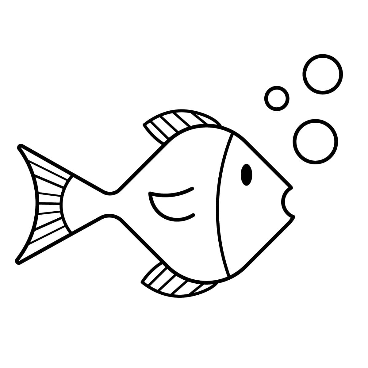Dibujo de pez (peces) para colorear e imprimir - Dibujos y colores