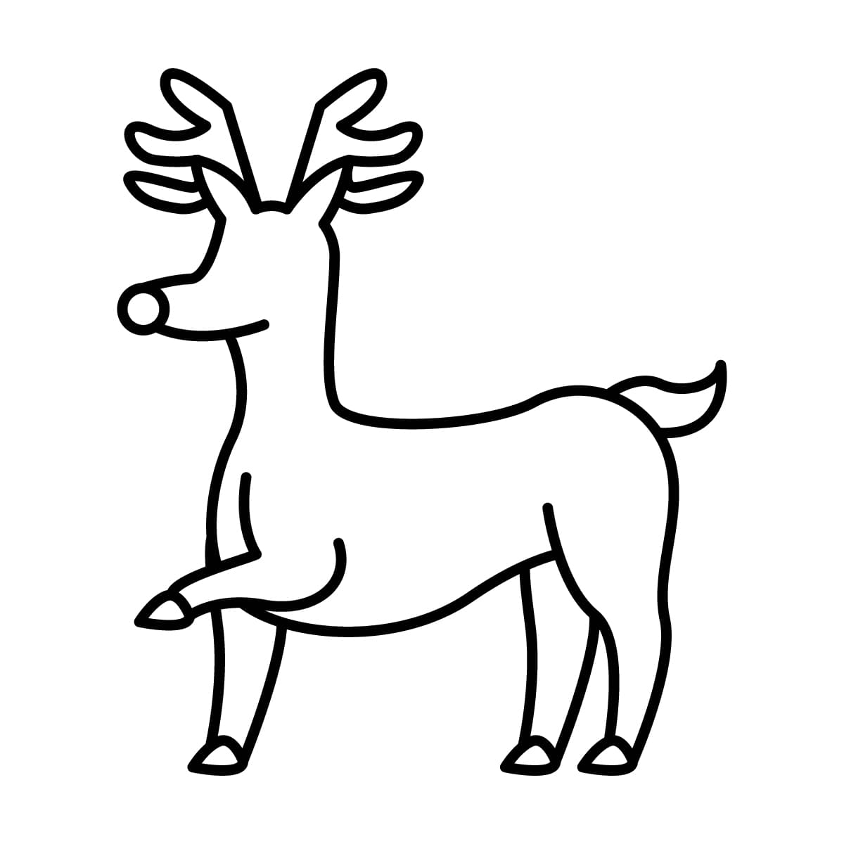 Dibujo de reno navideño para colorear e imprimir - Dibujos y colores