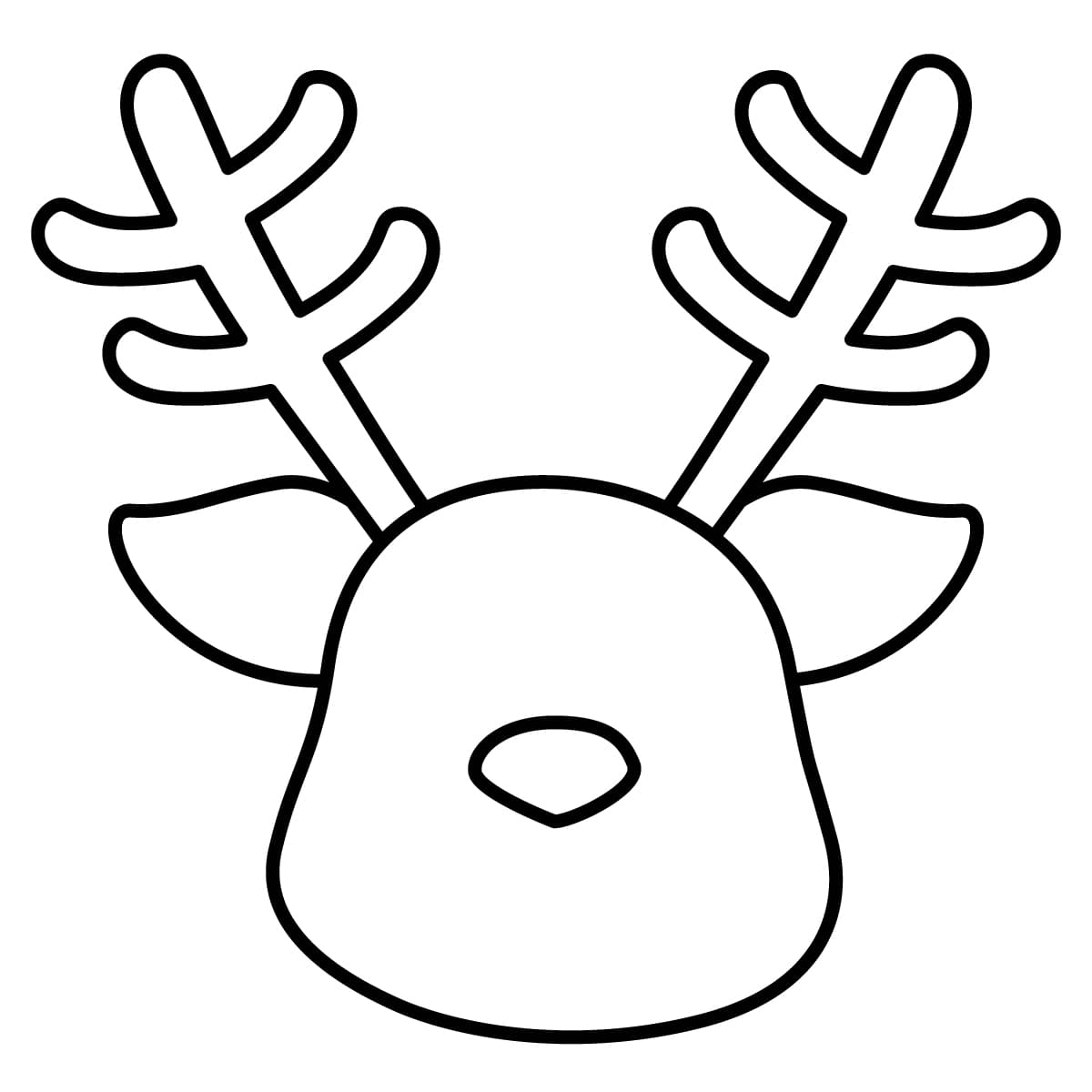 Dibujo de reno navideño para colorear e imprimir - Dibujos y colores