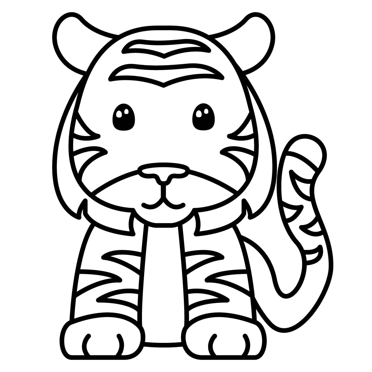 Dibujo de tigre para colorear e imprimir - Dibujos y colores