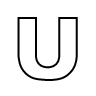 Logo de los dibujos de letra U para colorear