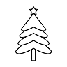 Logo de los dibujos de árbol de navidad para colorear